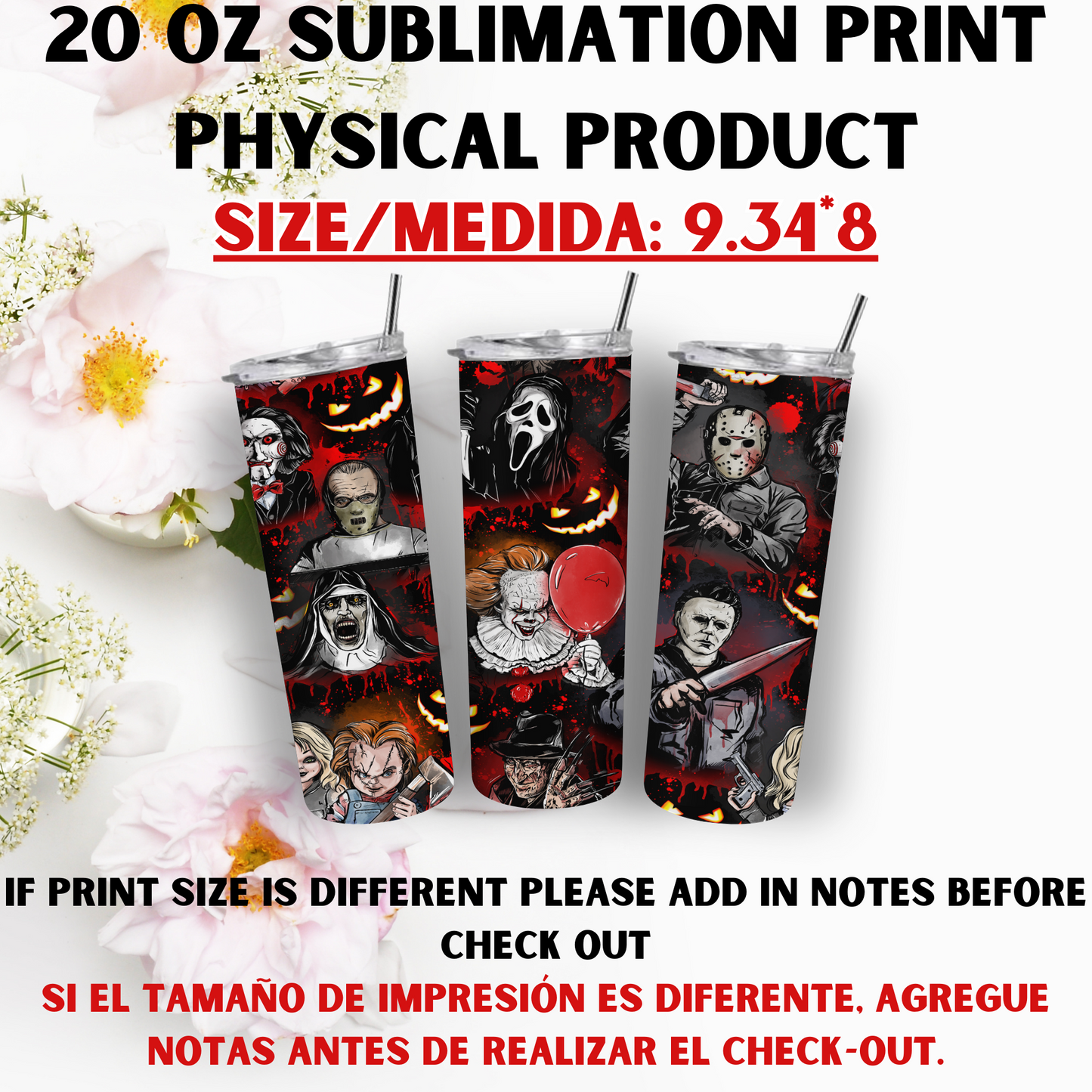 20 OZ SUBLIMATION PRINTS (HORROR EDITION)