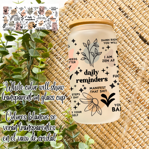 Daily Reminder Glass Cup