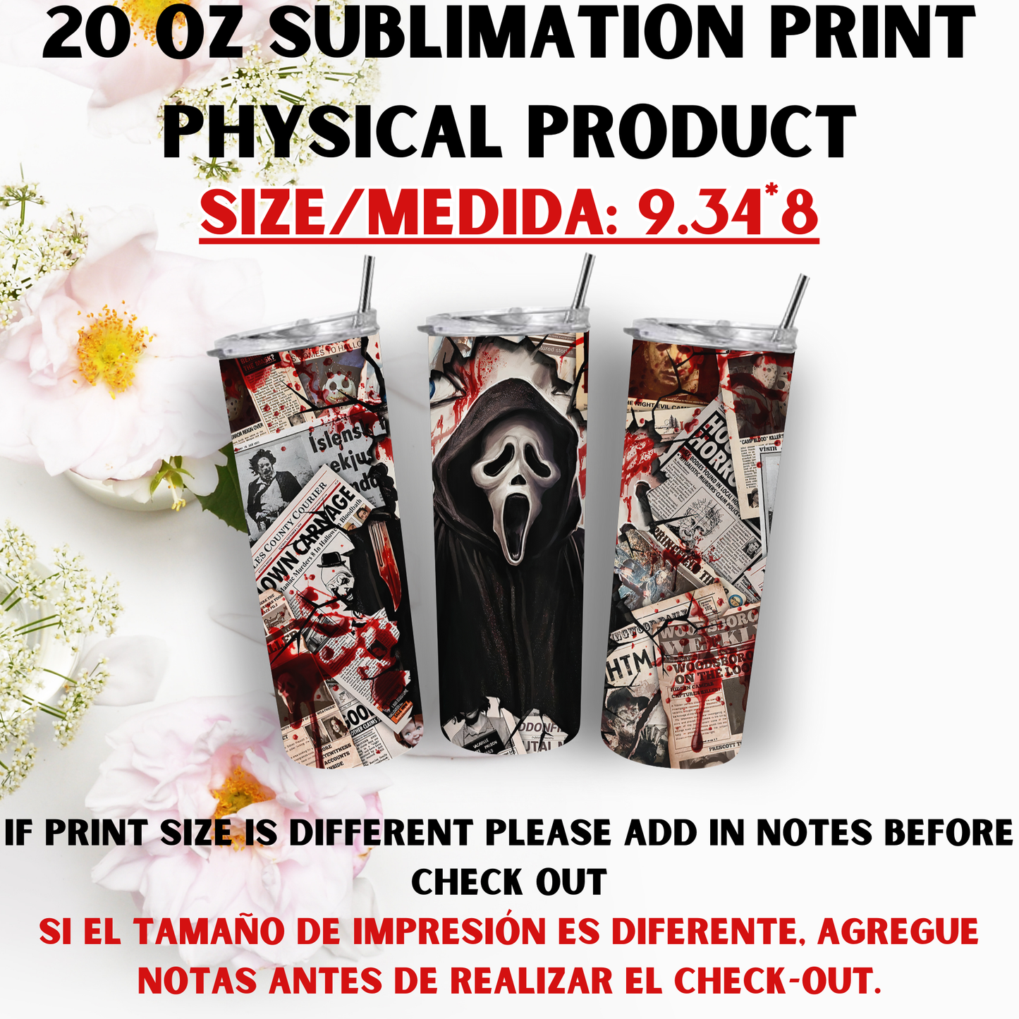 20 OZ SUBLIMATION PRINTS (HORROR EDITION)
