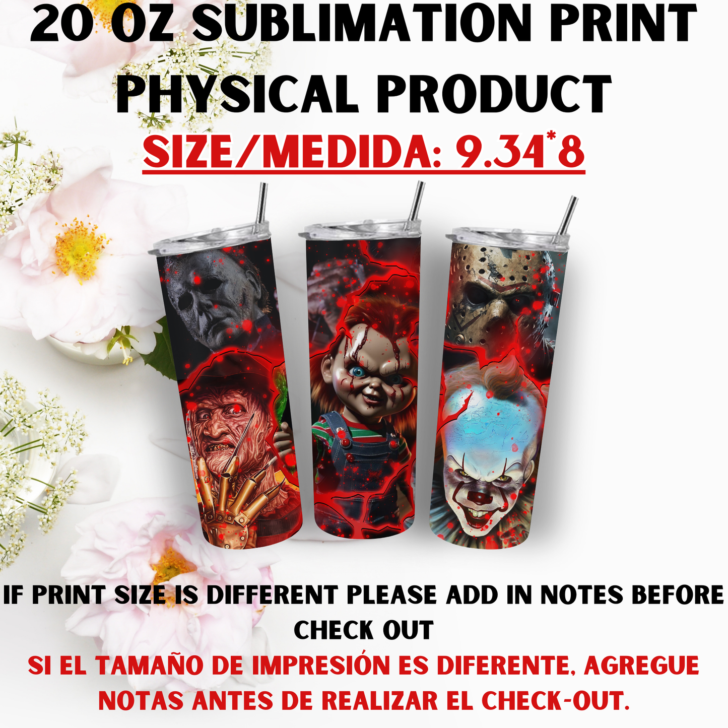 20 OZ SUBLIMATION PRINTS (HORROR EDITION)