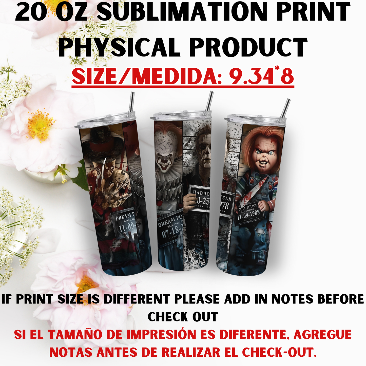 20 OZ SUBLIMATION PRINTS (HORROR EDITION)