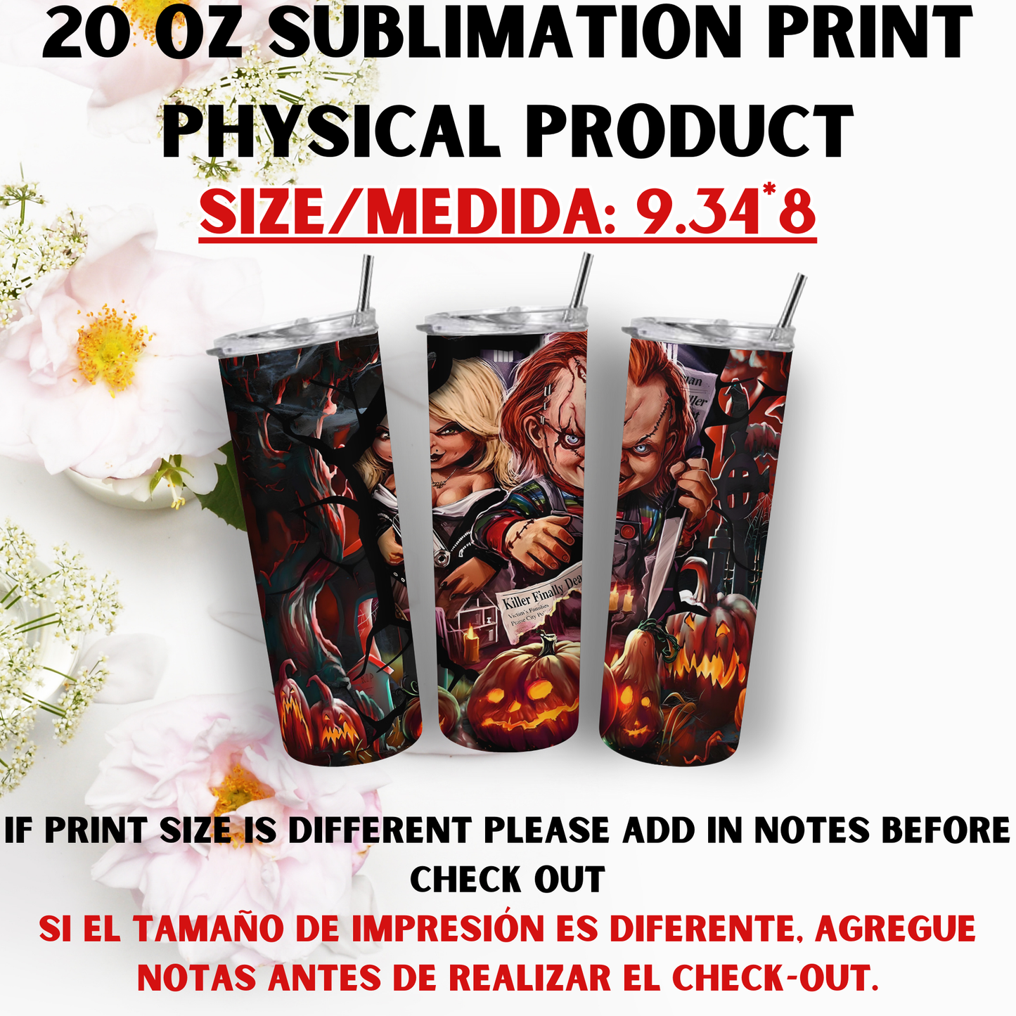 20 OZ SUBLIMATION PRINTS (HORROR EDITION)