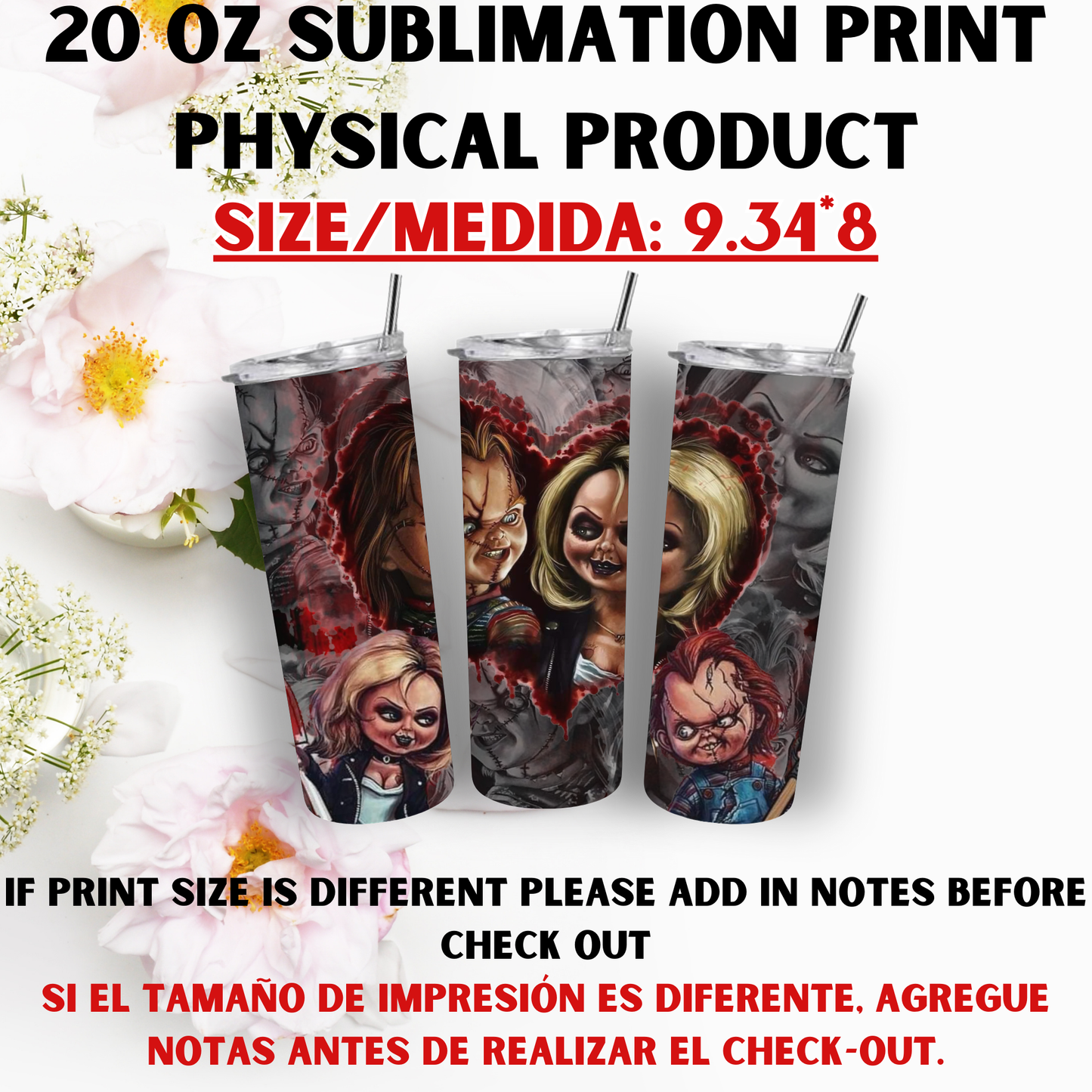 20 OZ SUBLIMATION PRINTS (HORROR EDITION)