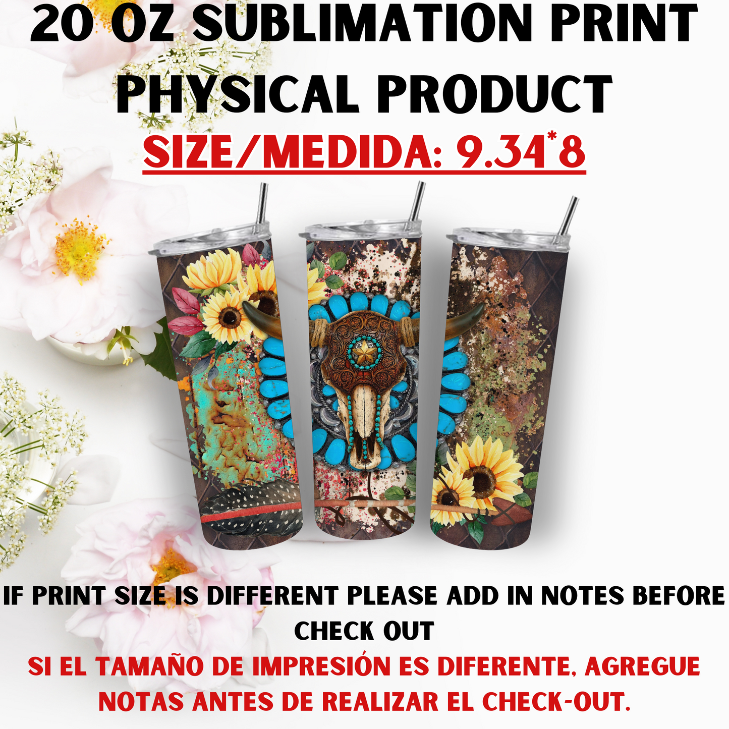 20 OZ SUBLIMATION PRINTS (WESTERN THEME)