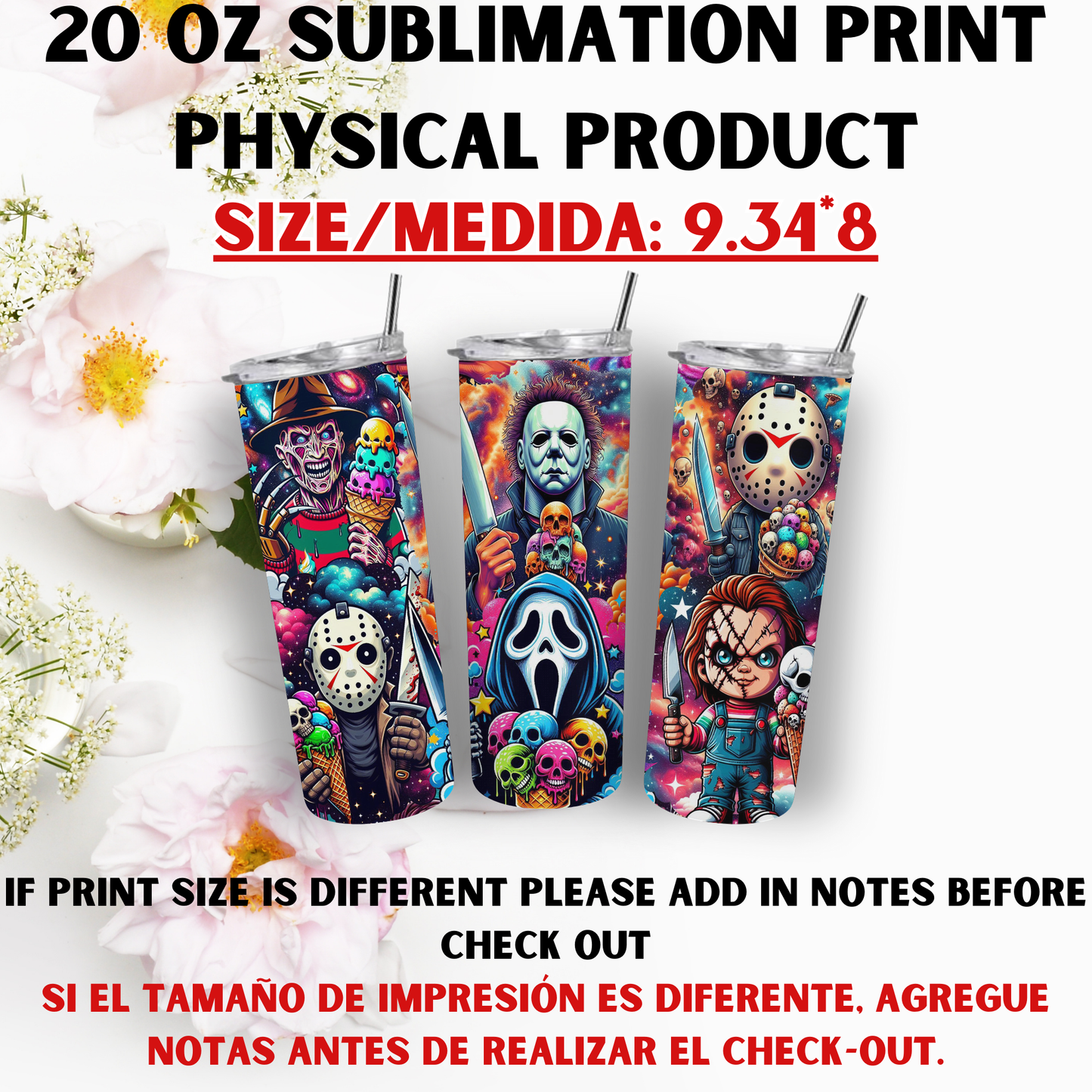 20 OZ SUBLIMATION PRINTS (HORROR EDITION)