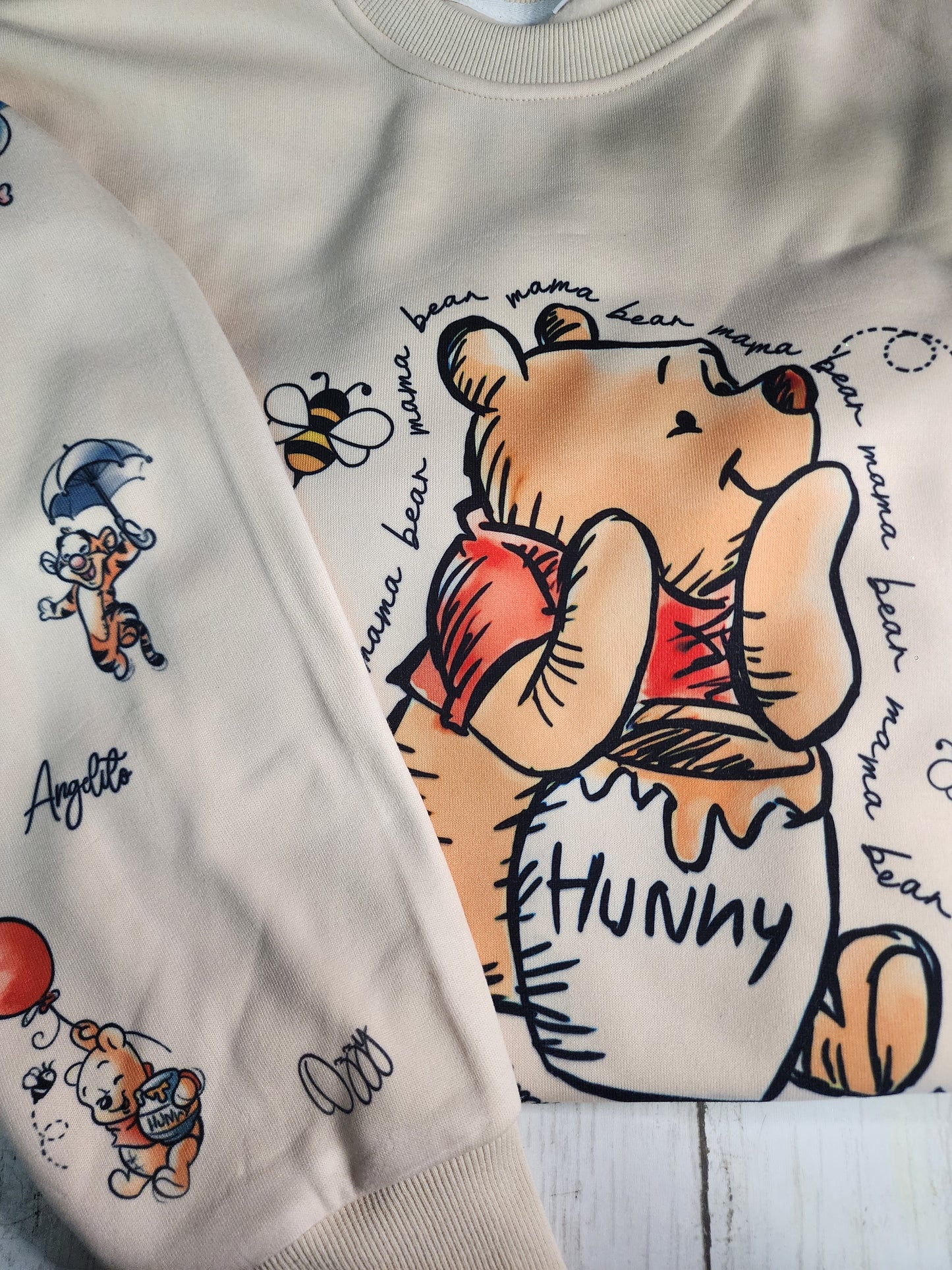 POOH BEAR MAMA SWEATERS WITH CUSTOM SLEEVES