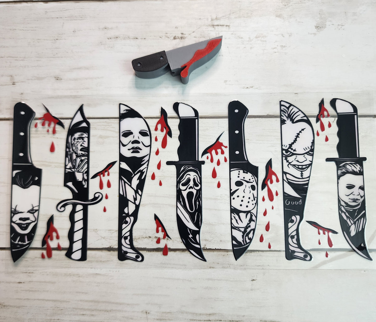 Horror Knifes-Uv Wrap & 3d Straw Topper