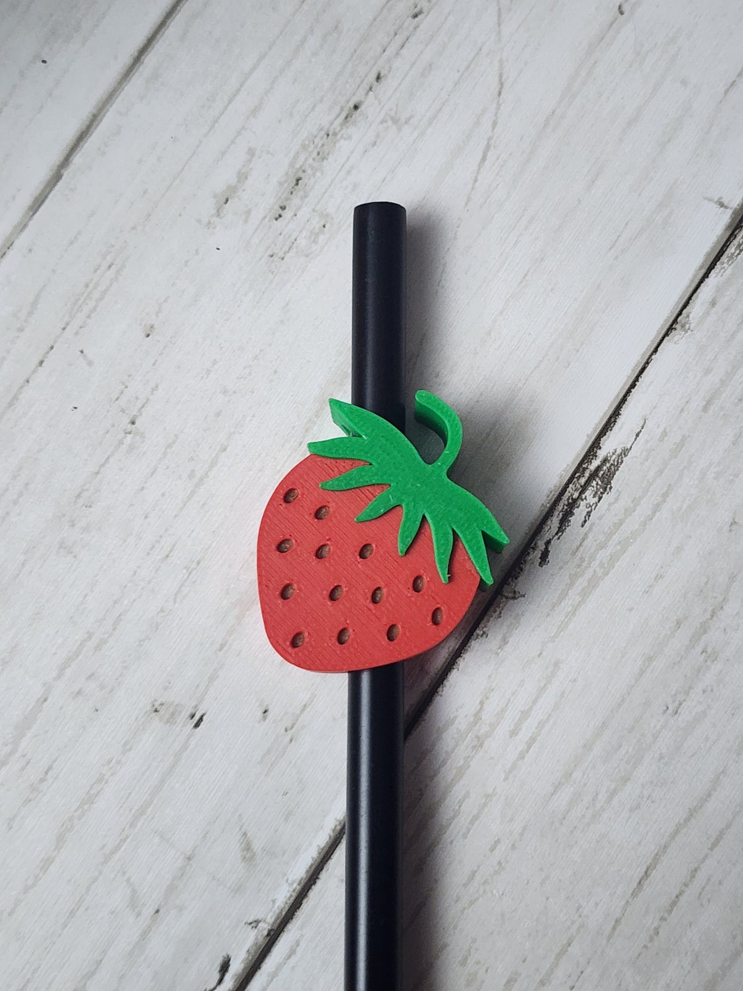 Strawberry 3d Straw Topper