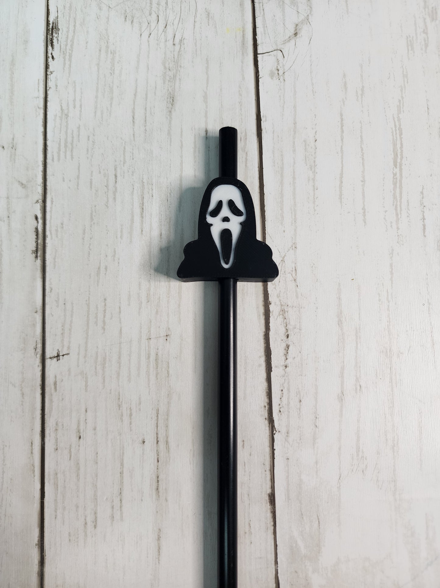 Ghostface 3d Straw Topper