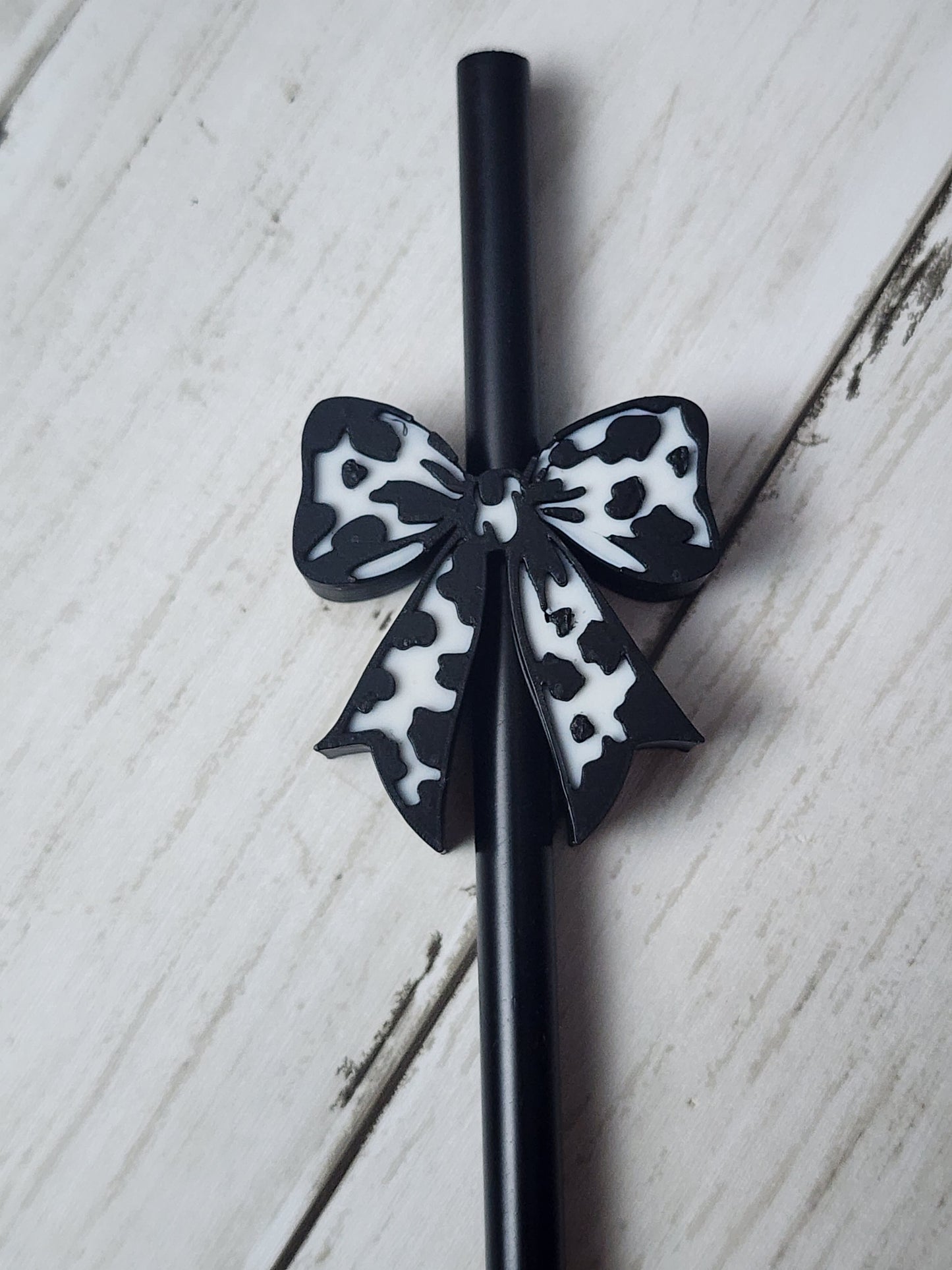 Cow Bow 3d Straw Topper