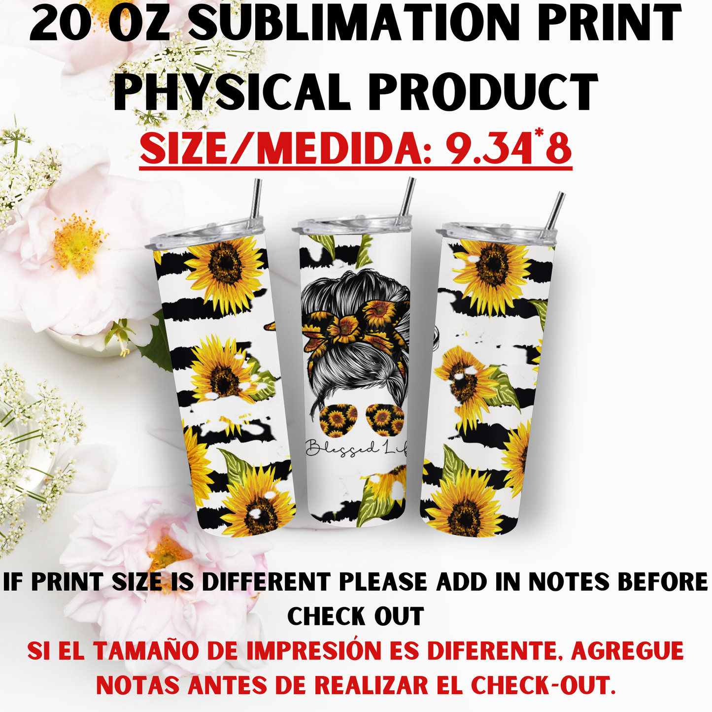 20 oz Sublimation Prints MIXED THEME (Physical Product)