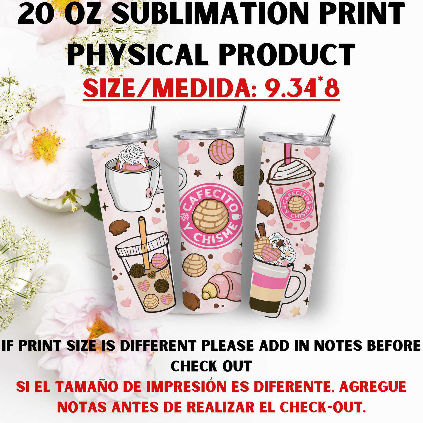 20 oz Sublimation Prints MIXED THEME (Physical Product)
