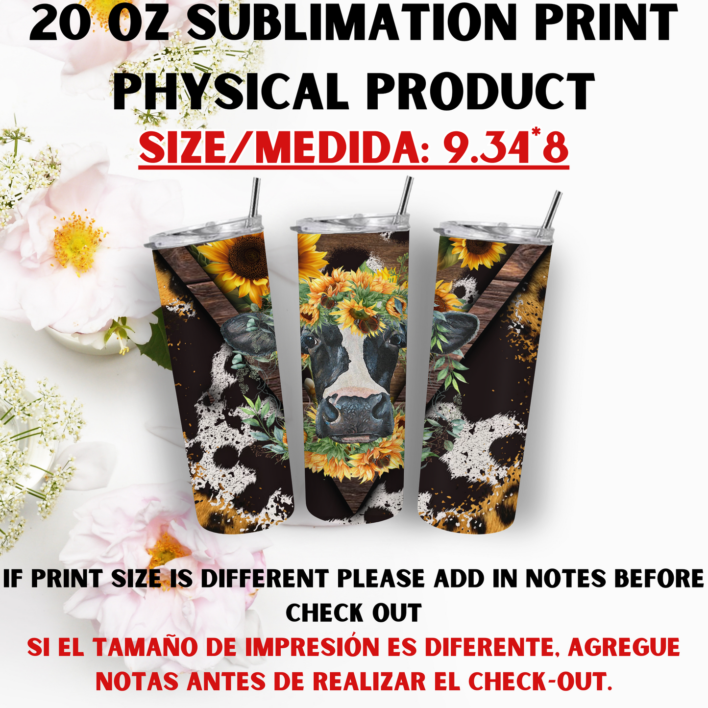 20 oz Sublimation Prints MIXED THEME (Physical Product)