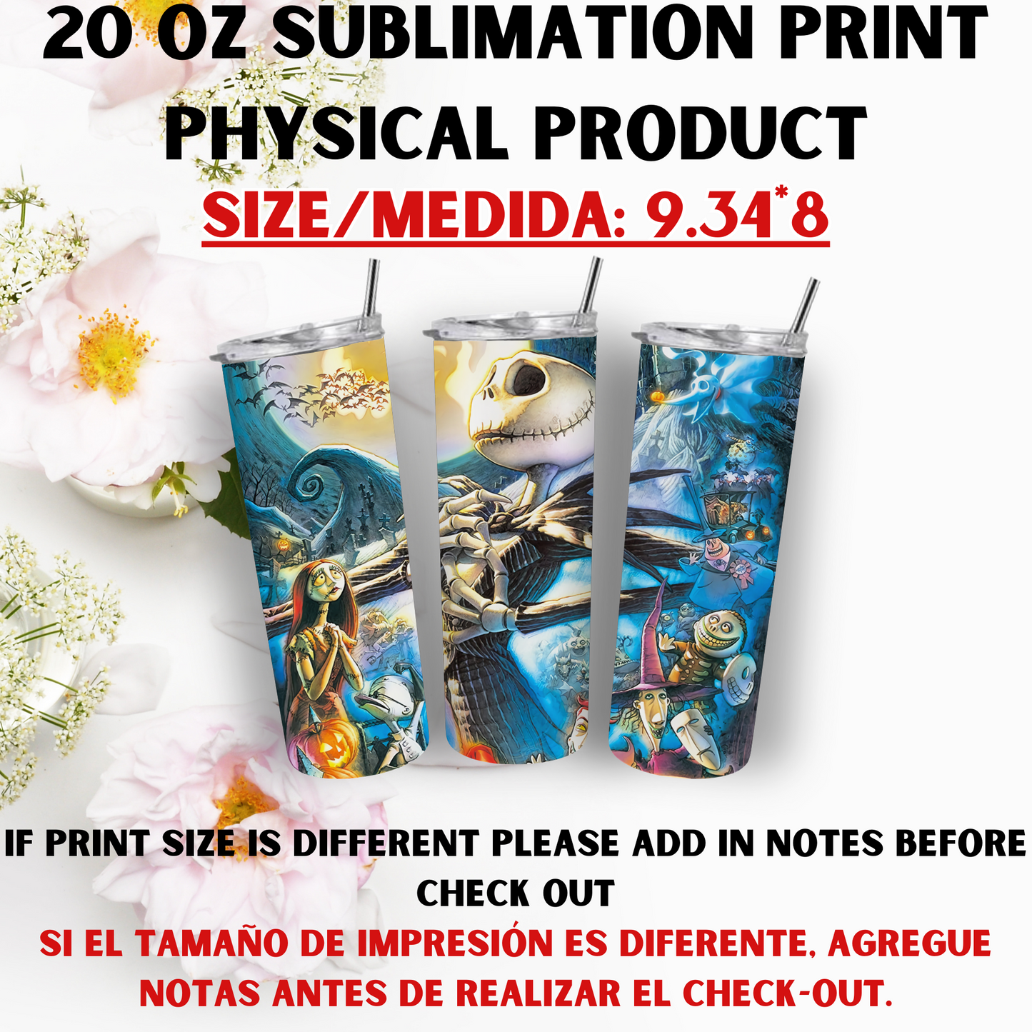 20 oz Sublimation Prints MIXED THEME (Physical Product)