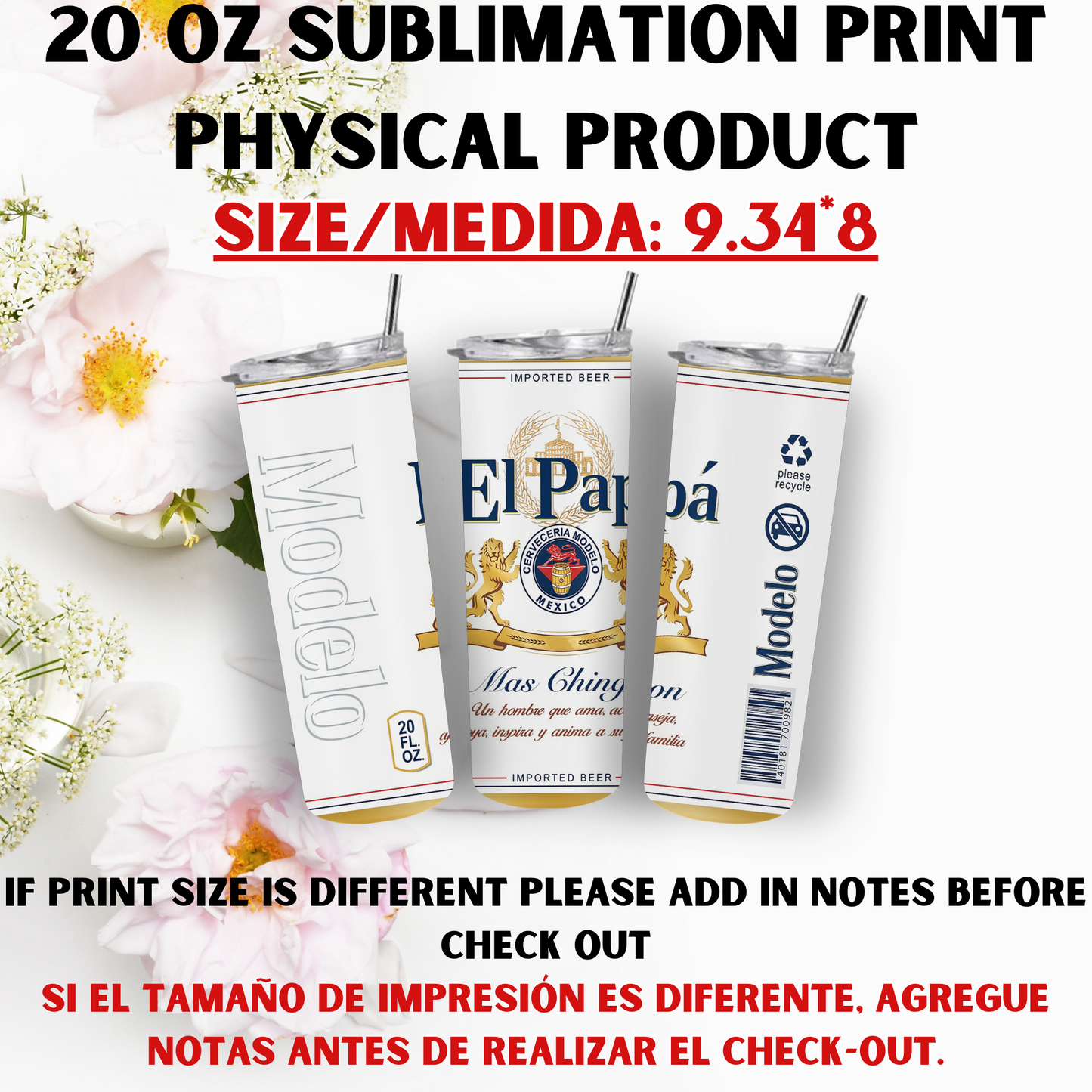 20 oz Sublimation Prints MIXED THEME (Physical Product)