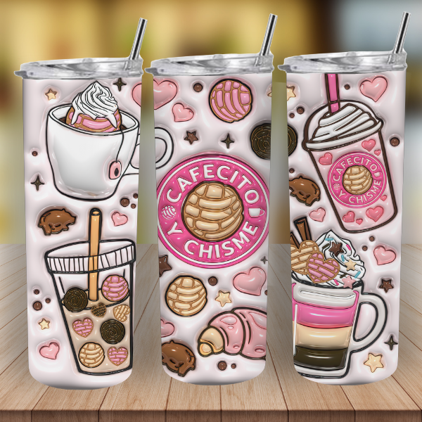 Cafecito Y Chisme Tumbler (PICK YOUR FAV COLOR)