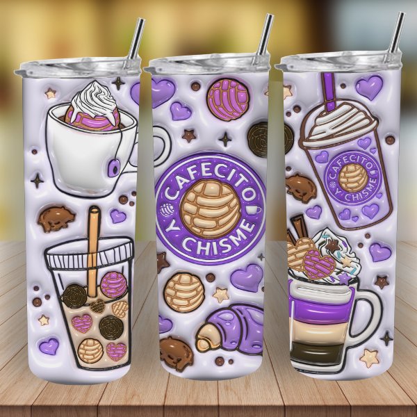 Cafecito Y Chisme Tumbler (PICK YOUR FAV COLOR)