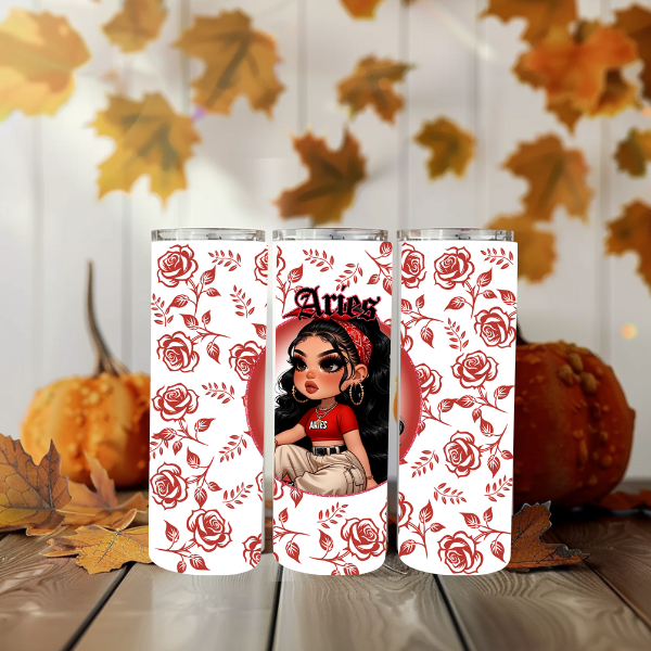 ZODIAC CHICANA WITH ROSES TUMBLER