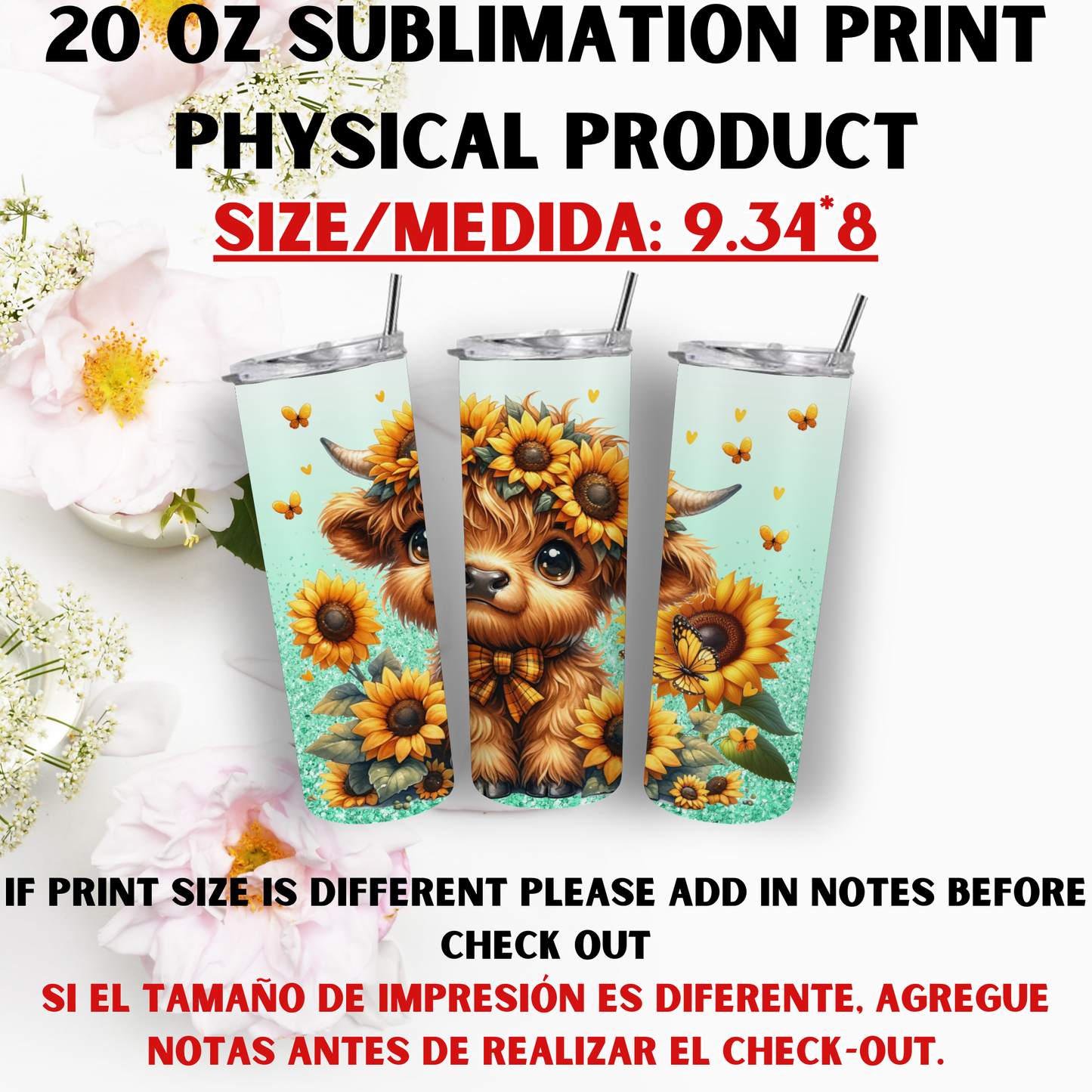 20 oz Sublimation Prints MIXED THEME (Physical Product)