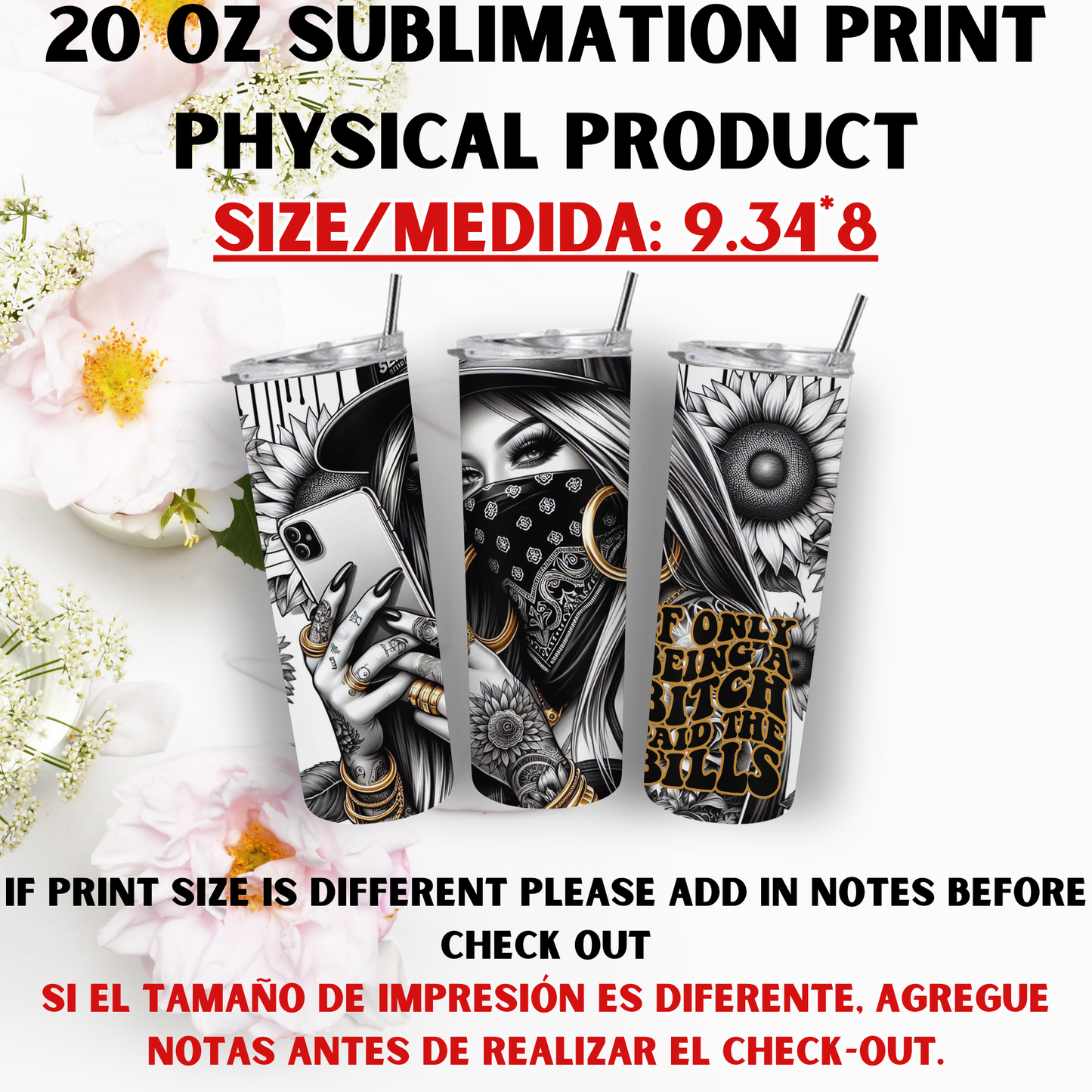 20 OZ SUBLIMATION PRINTS (CHICK THEME)