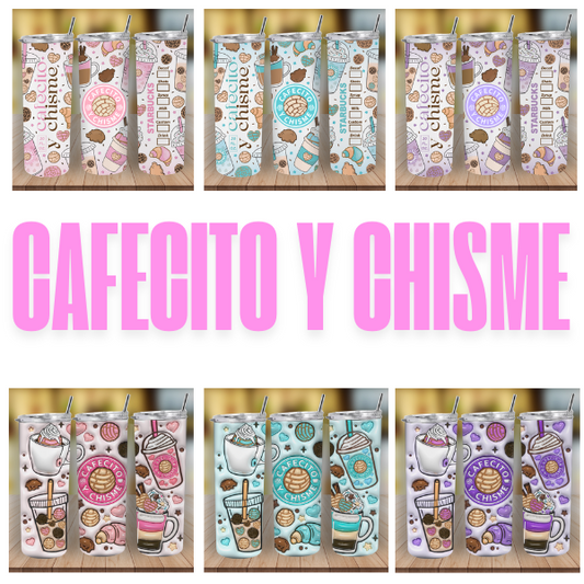 Cafecito Y Chisme Tumbler (PICK YOUR FAV COLOR)