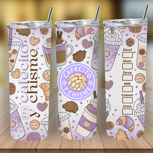 Cafecito Y Chisme Tumbler (PICK YOUR FAV COLOR)