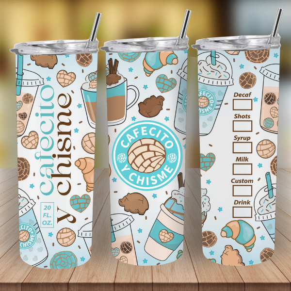 Cafecito Y Chisme Tumbler (PICK YOUR FAV COLOR)