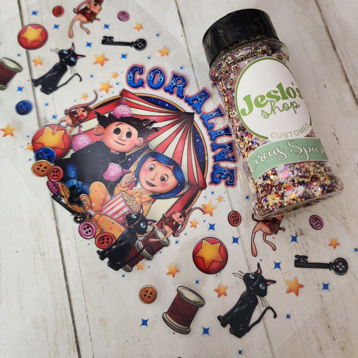 Coraline Inspo Set-Glitter & Uv Wrap