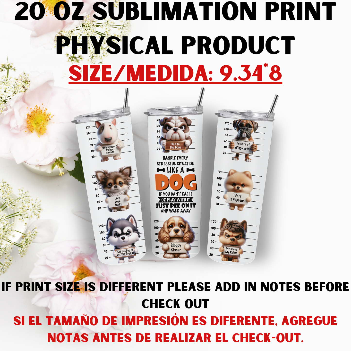 20 oz Sublimation Prints MIXED THEME (Physical Product)