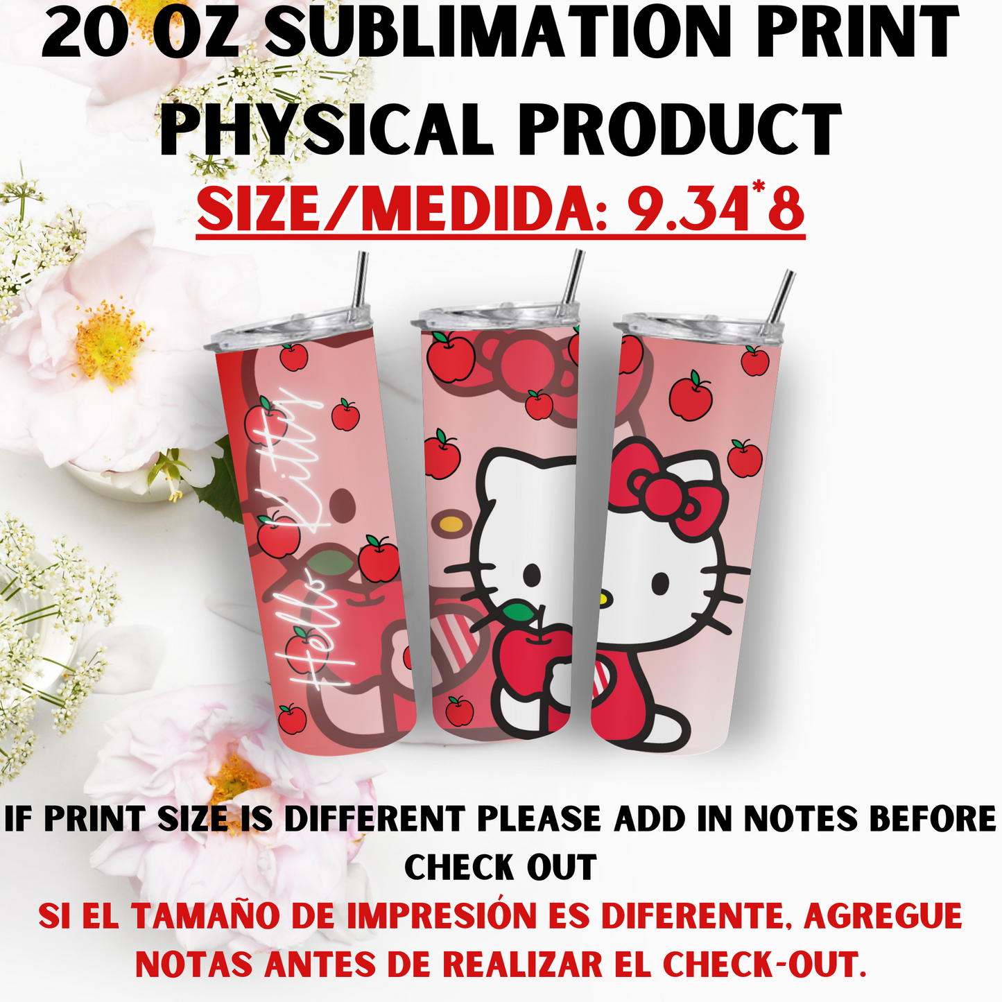 20 OZ SUBLIMATION PRINT (HELLO KITTY AND FRIENDS THEME)