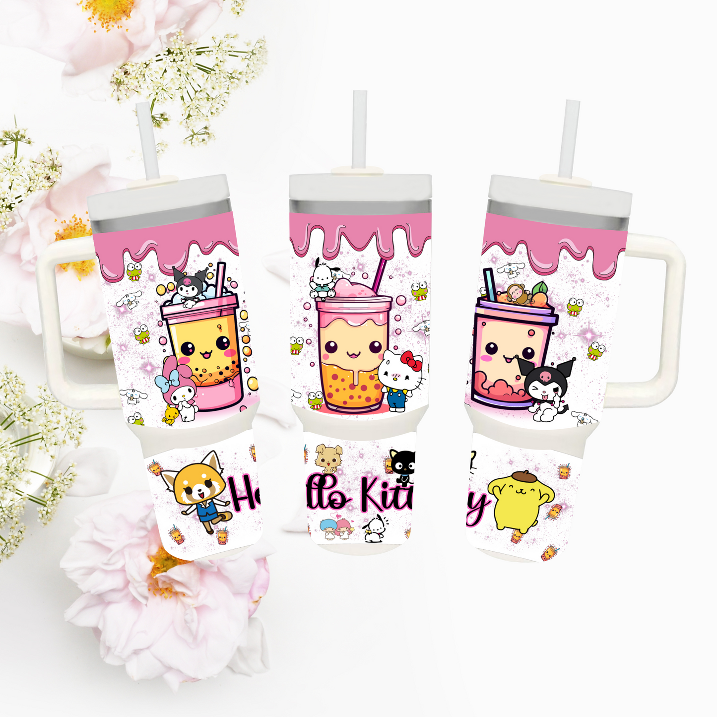 40 oz Tumblers ( Handle and Lid COLOR MAY VARY)
