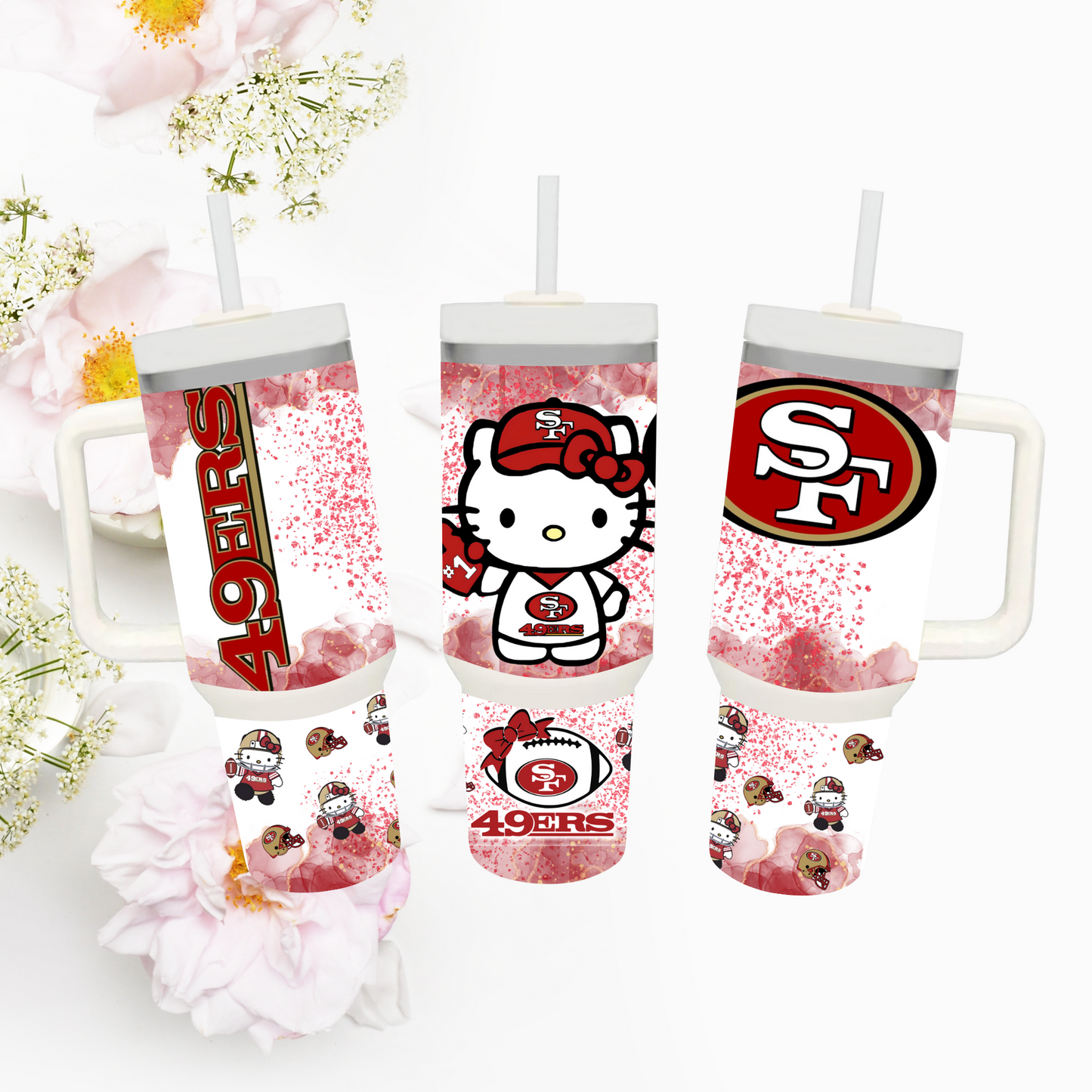 40 oz Tumblers ( Handle and Lid COLOR MAY VARY)