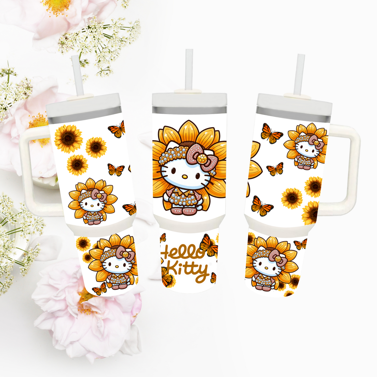 40 oz Tumblers ( Handle and Lid COLOR MAY VARY)