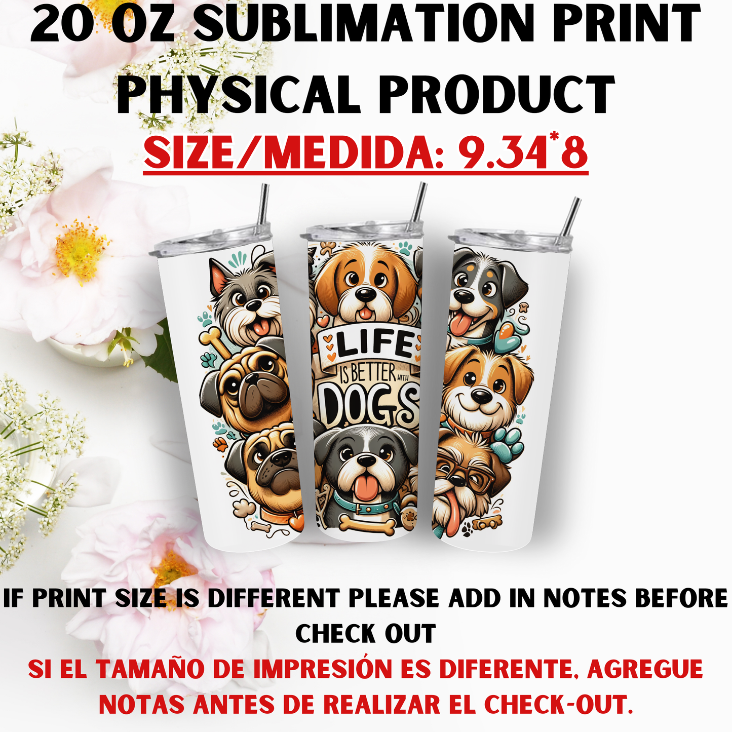 20 oz Sublimation Prints MIXED THEME (Physical Product)