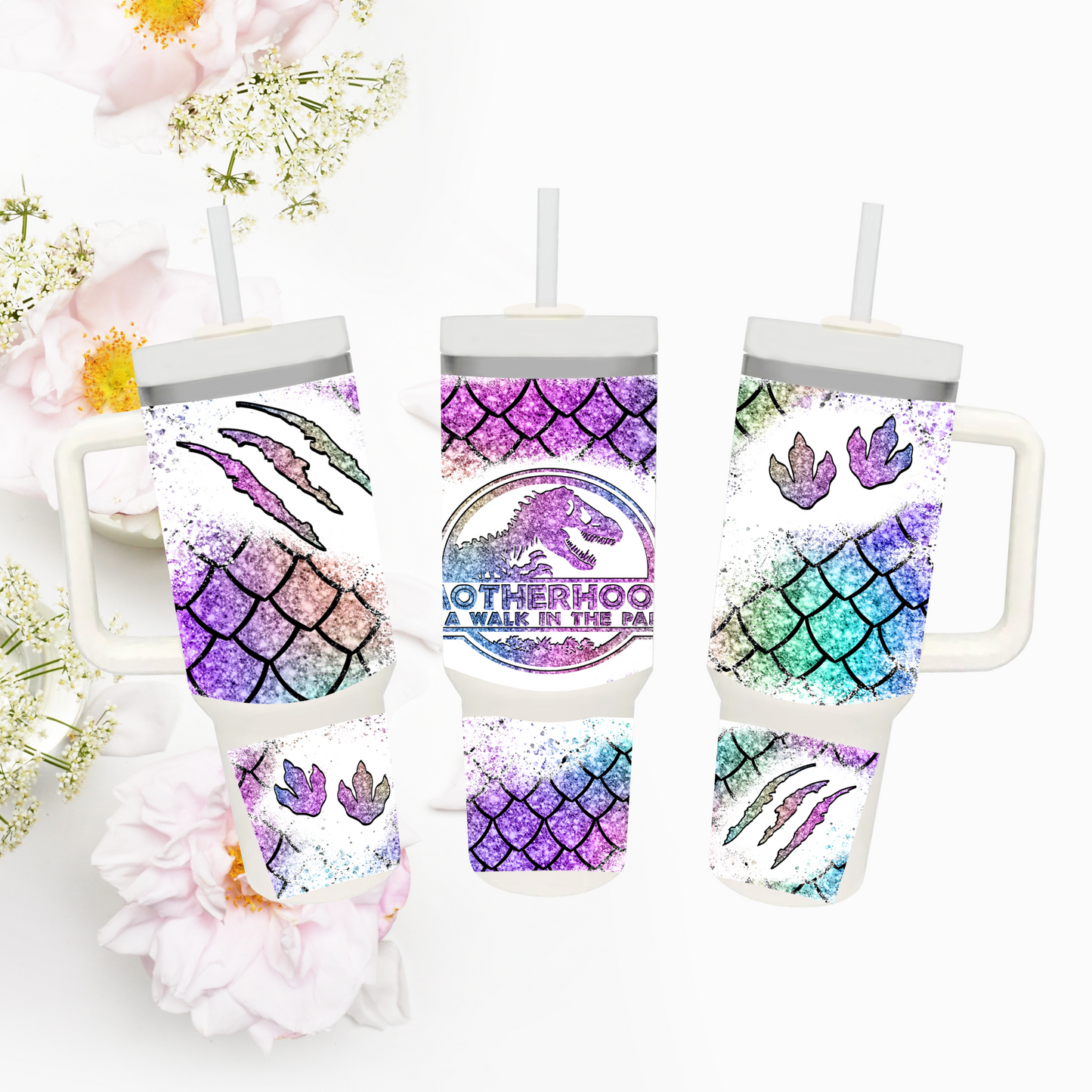 40 oz Tumblers ( Handle and Lid COLOR MAY VARY)