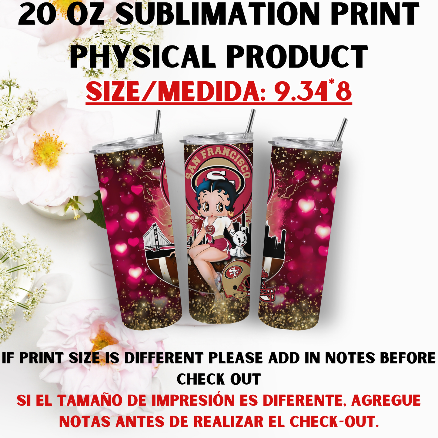 20 OZ SUBLIMATION PRINTS (SPORTS THEME)