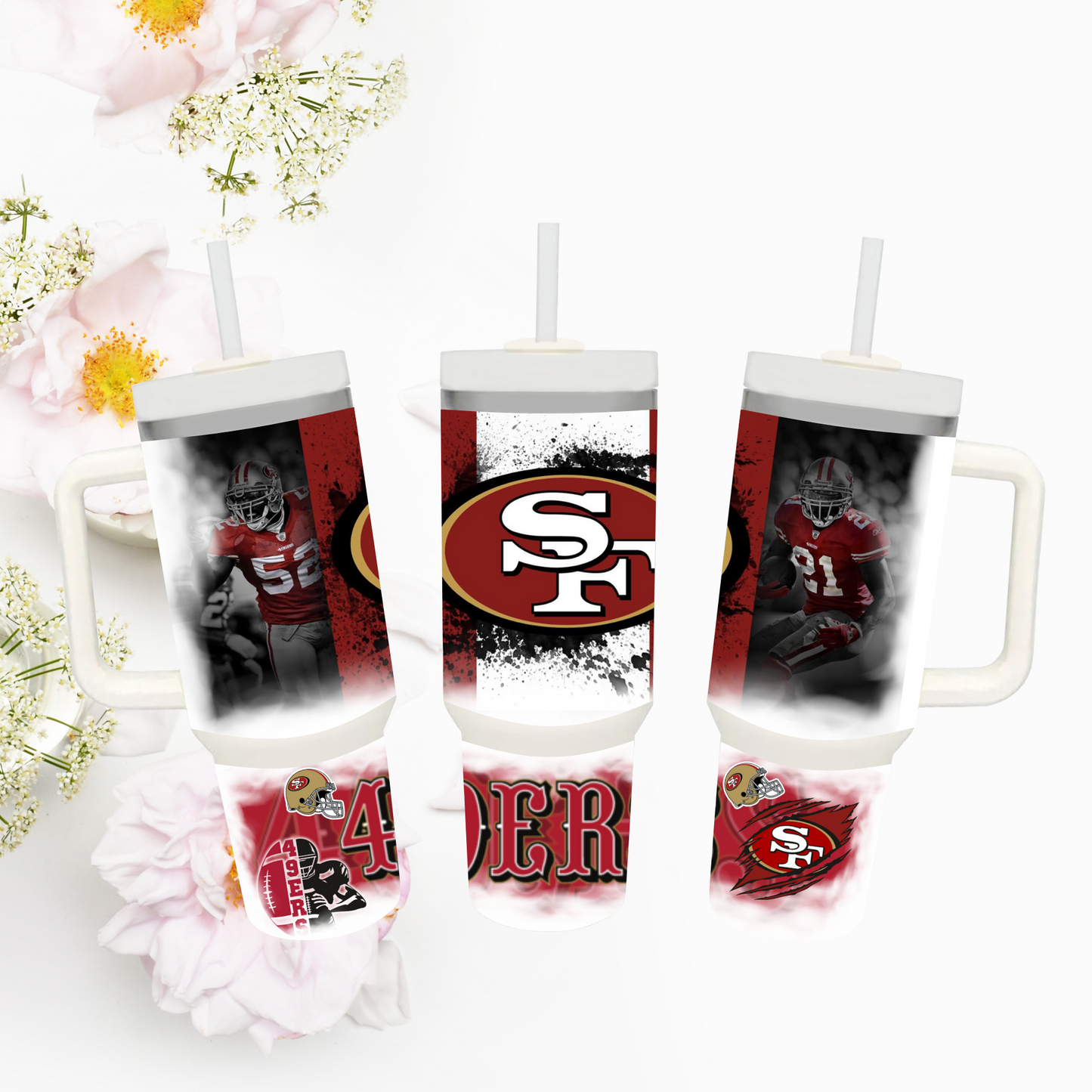 40 oz Tumblers ( Handle and Lid COLOR MAY VARY)