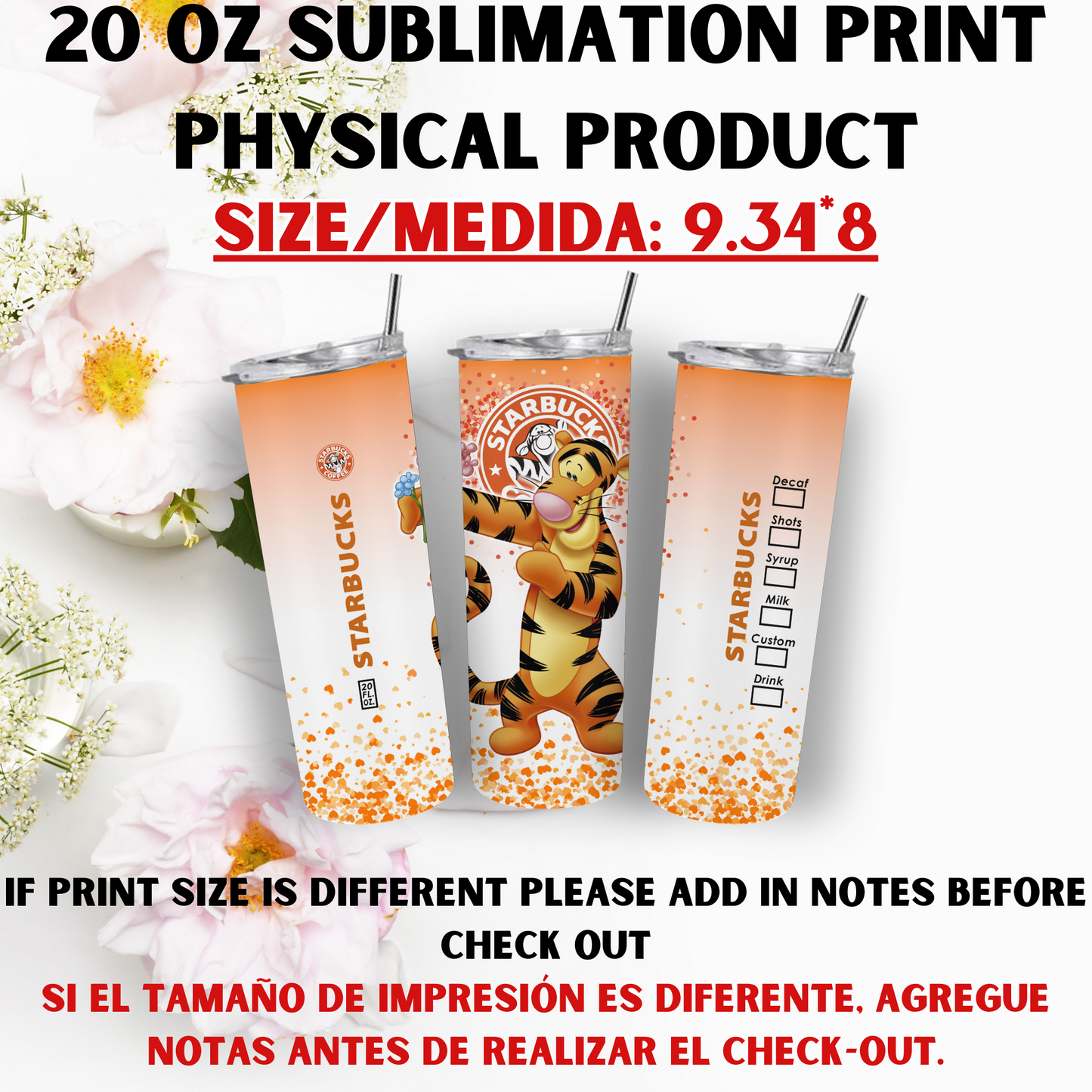 20 OZ SUBLIMATION PRINTS (POOH BEAR AND FRIENDS THEME)