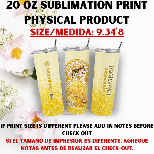 20 OZ SUBLIMATION PRINTS (PRINCESS THEME)
