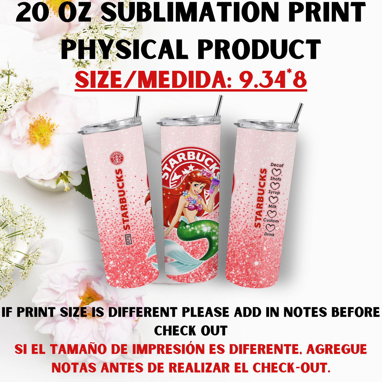 20 OZ SUBLIMATION PRINTS (PRINCESS THEME)