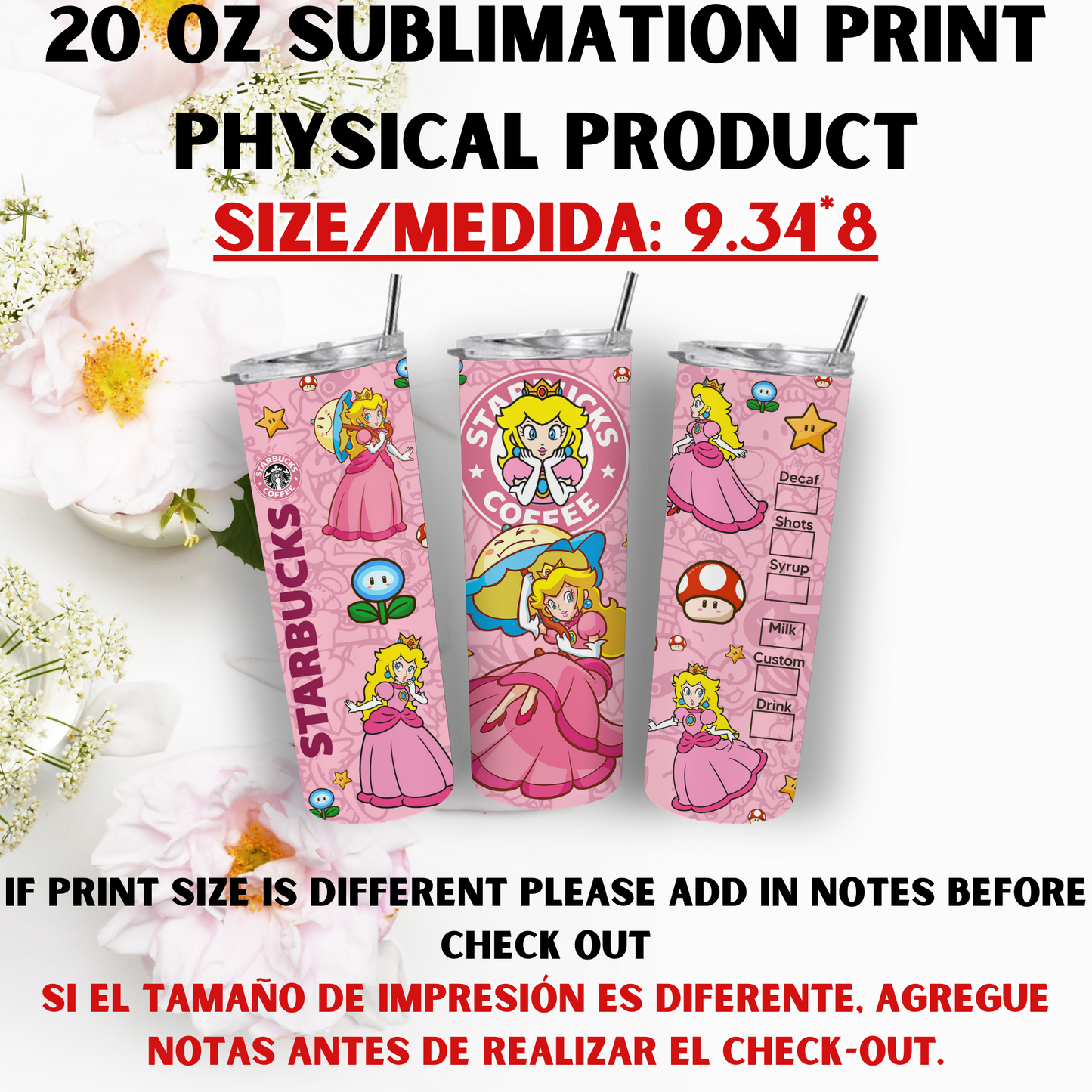 20 OZ SUBLIMATION PRINTS (PRINCESS THEME)