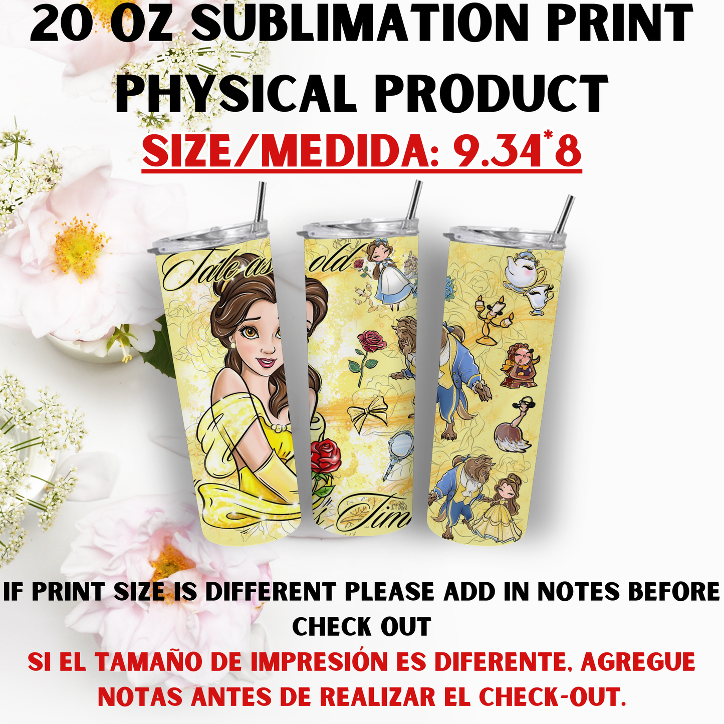 20 OZ SUBLIMATION PRINTS (PRINCESS THEME)