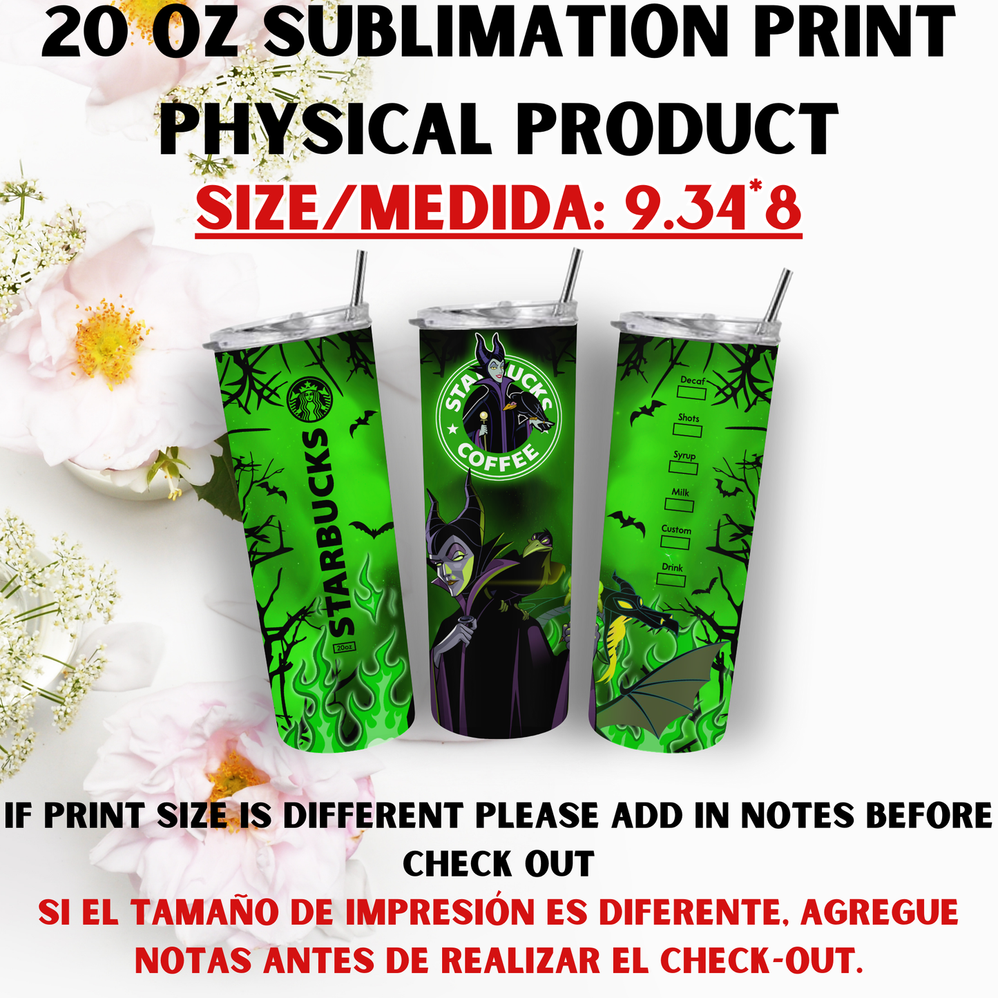 20 OZ SUBLIMATION PRINTS (PRINCESS THEME)