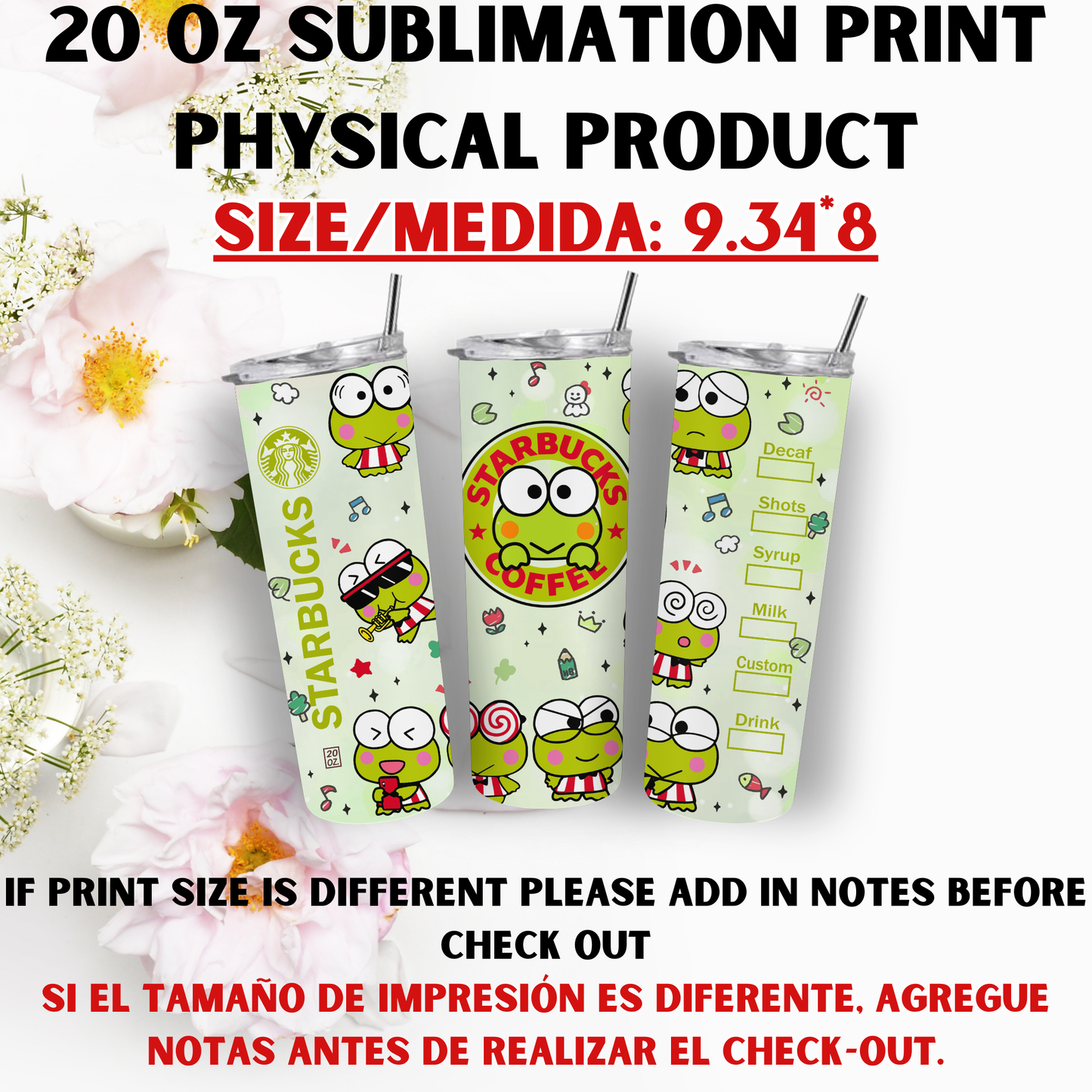 20 OZ SUBLIMATION PRINT (HELLO KITTY AND FRIENDS THEME)