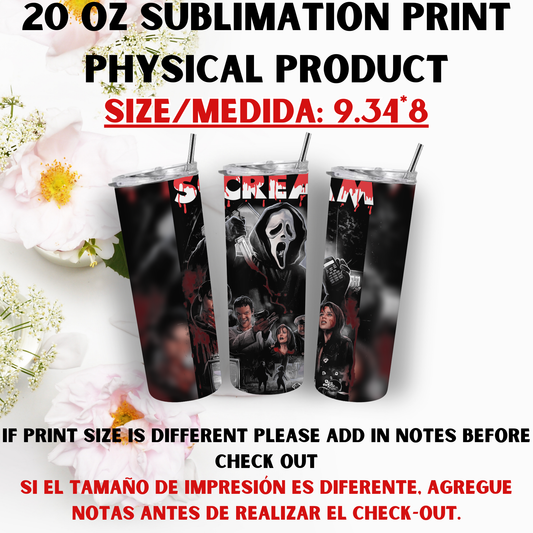 20 OZ SUBLIMATION PRINTS (HORROR EDITION)