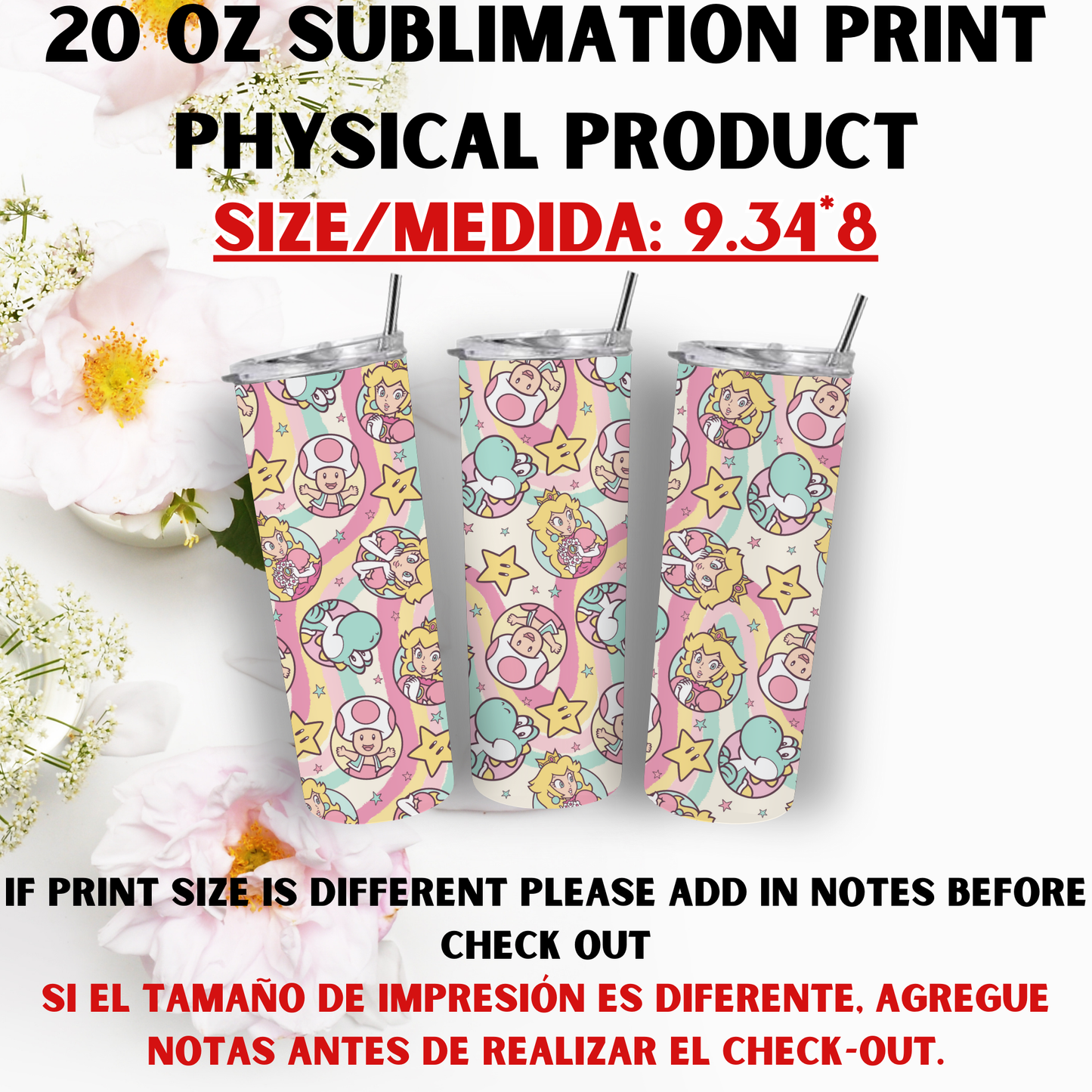 20 OZ SUBLIMATION PRINTS (PRINCESS THEME)