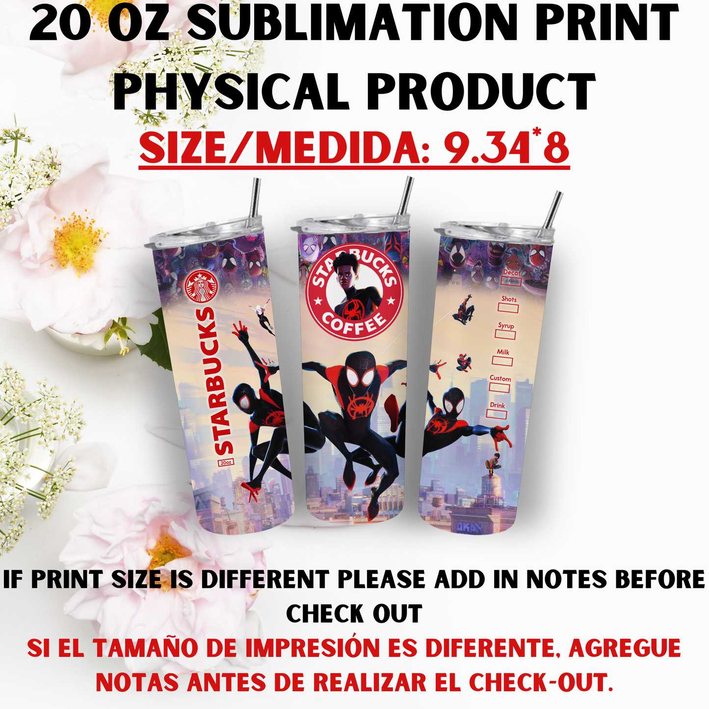 20 oz Sublimation Prints MIXED THEME (Physical Product)