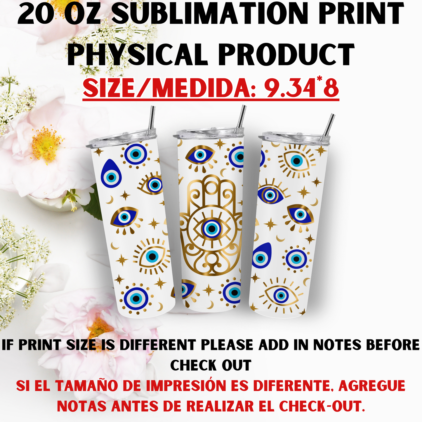 20 oz Sublimation Prints MIXED THEME (Physical Product)