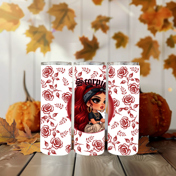 ZODIAC CHICANA WITH ROSES TUMBLER