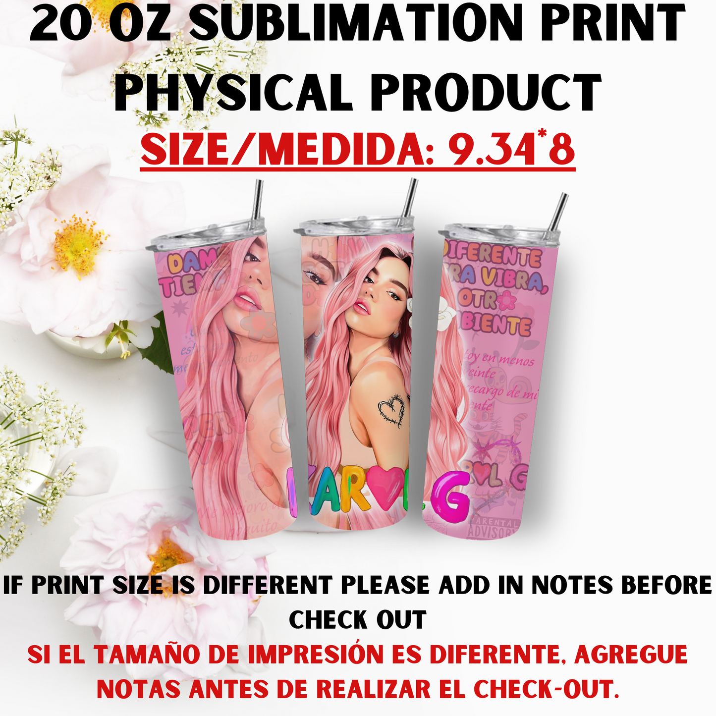 20 OZ SUBLIMATION PRINTS (ARTIST THEME)